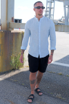 ONLY & SONS Caiden LS Linen Mao Shirt Cashmere Blue