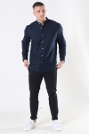 Clean Cut Cotton Linen Mao Chemises Navy