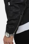 Selected Scott Læder Biker Veste Camp Black