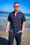 ONLY & SONS Sinus Loose Viscose Linen Pant Dark Navy