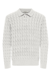 ONLY & SONS Kicker Cabel Polo Knit Antique White