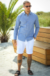 Selected Slim Sun Linen Shirt LS Medium Blue Denim
