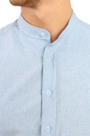 Clean Cut Rooney Flannel Henley Chemises Light Blue