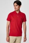 Selected Aro S/S Emroidery Polo Chemises Noos Scarlet Sage