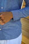 Selected Slim Sun Linen Shirt LS Medium Blue Denim
