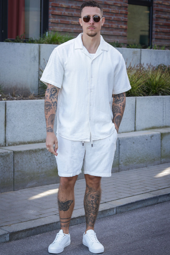 Latham Resort Linen Structure Shirt Cloud Dancer