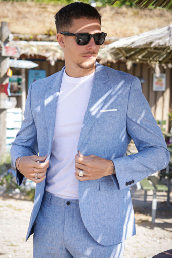 Riviera Linen Blazer Nautical Blue