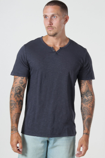 JJESPLIT NECK TEE SS NOOS Black Slim