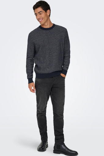Morgan Regular Structure Crew Neck Navy Blazer