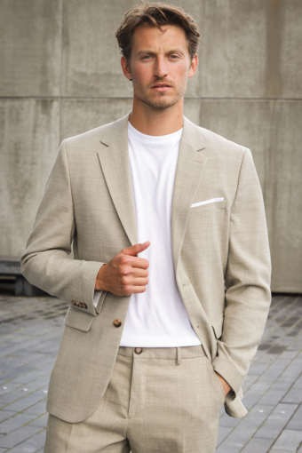 SLIM OASIS LINEN BLAZER Sand