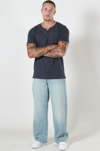 JJESPLIT NECK TEE SS NOOS Black Slim
