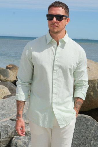 Reg New Linen Shirt LS Vetiver