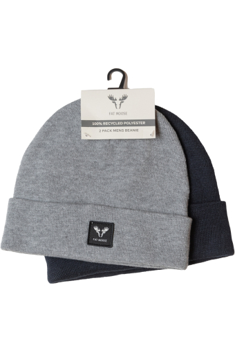 Base 2-pack beanie Dark navy/Light grey melange