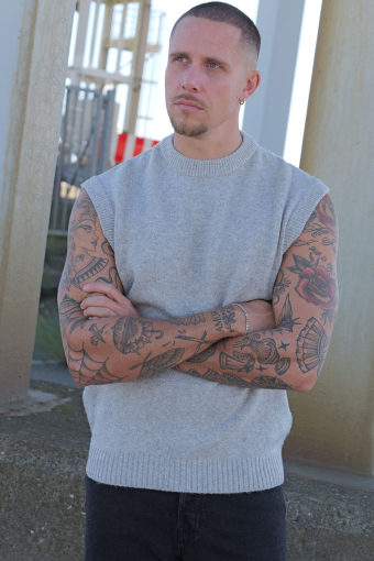 Soho Ollie Knit Vest Light Grey Melange