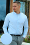 Clean Cut Copenhagen Oxford Stretch Stripe L/S Light Blue